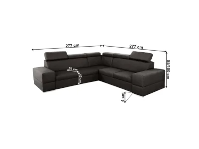 Detail produktu KONDELA Monako Roh P rohová sedačka s rozkladom a úložným priestorom hnedá