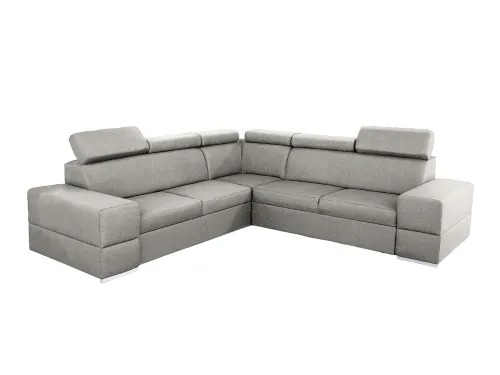 KONDELA Monako Roh L rohová sedačka s rozkladom a úložným priestorom sivá