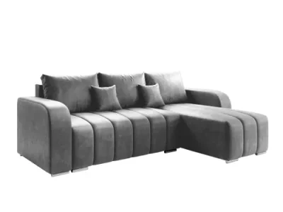 Detail produktu KONDELA Porima Roh P rohová sedačka s rozkladom a úložným priestorom sivá