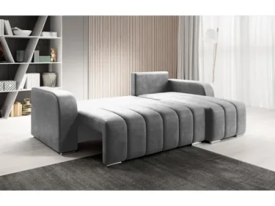 Detail produktu KONDELA Porima Roh P rohová sedačka s rozkladom a úložným priestorom sivá