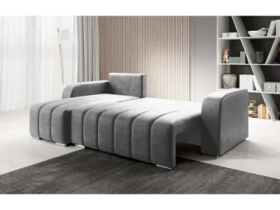 Detail produktu KONDELA Porima Roh L rohová sedačka s rozkladom a úložným priestorom sivá