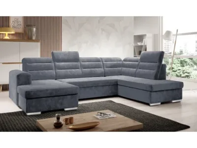 Detail produktu KONDELA Kloudy U P rohová sedačka u s rozkladom a úložným priestorom tmavosivá