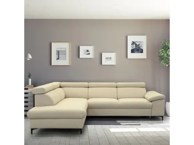 KONDELA Zachary Roh L rohová sedačka s rozkladom krémová