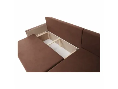 Detail produktu KONDELA Paulita New L/P rohová sedačka s rozkladom hnedá / béžová