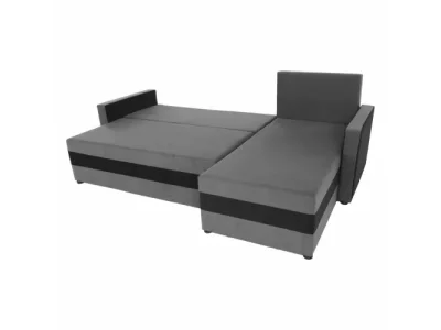 Detail produktu KONDELA Paulita New L/P rohová sedačka s rozkladom sivá / čierna