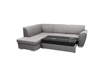 Detail produktu KONDELA Kenai Roh L rohová sedačka s rozkladom a úložným priestorom sivá