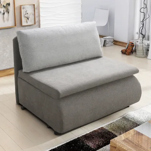 KONDELA Kenet New rozkladacie kreslo s úložným priestorom sivohnedá (taupe) / svetlosivá