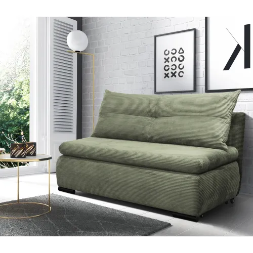 KONDELA Keny 2R rozkladacie kreslo s úložným priestorom zelená