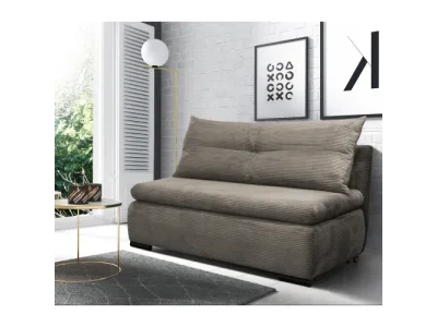 KONDELA Keny 2R rozkladacie kreslo s úložným priestorom sivobéžová (taupe)