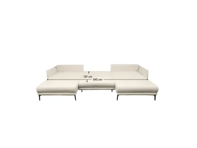 Detail produktu KONDELA Casidy U L/P rohová sedačka u s rozkladom smotanová / čierna