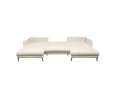 Detail produktu KONDELA Casidy U L/P rohová sedačka u s rozkladom smotanová / čierna