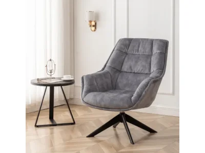 Detail produktu KONDELA Valter dizajnové otočné kreslo svetlosivá / čierna