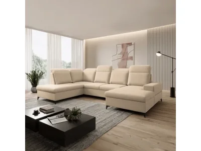 Detail produktu KONDELA Princ Roh U L rohová sedačka u s rozkladom béžová