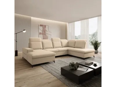 KONDELA Princ Roh U P rohová sedačka u s rozkladom béžová