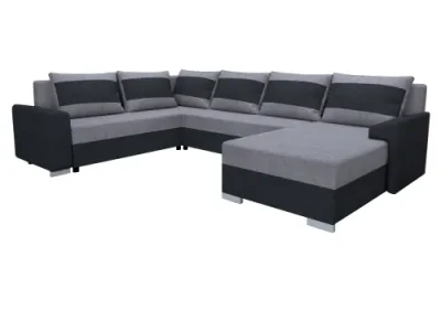 Detail produktu KONDELA Andres U L/P rohová sedačka u s rozkladom tmavosivá / sivá