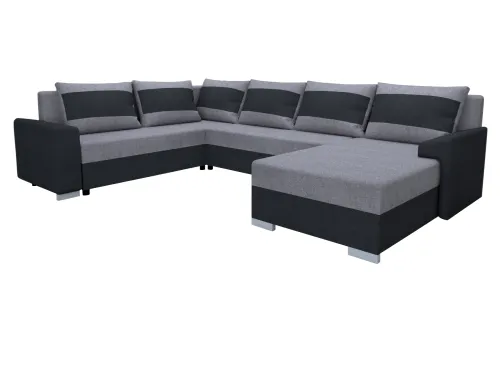 KONDELA Andres U L/P rohová sedačka u s rozkladom tmavosivá / sivá