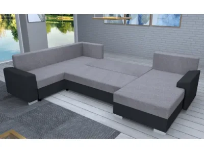 Detail produktu KONDELA Andres U L/P rohová sedačka u s rozkladom tmavosivá / sivá