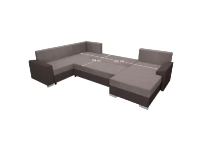 Detail produktu KONDELA Andres U L/P rohová sedačka u s rozkladom tmavohnedá / hnedosivá (taupe)