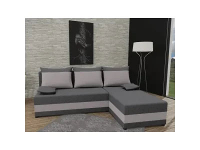 KONDELA Pagi Roh Uni L/P rohová sedačka s rozkladom sivá / svetlosivá