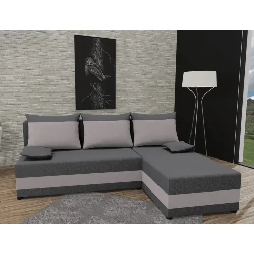 KONDELA Pagi Roh Uni L/P rohová sedačka s rozkladom sivá / svetlosivá