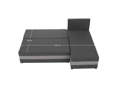 Detail produktu KONDELA Pagi Roh Uni L/P rohová sedačka s rozkladom sivá / svetlosivá