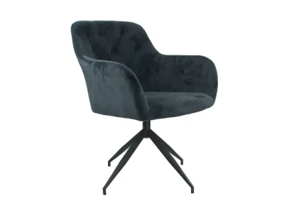 KONDELA Veleza New dizajnové otočné kreslo tmavosivá (Velvet) / čierna