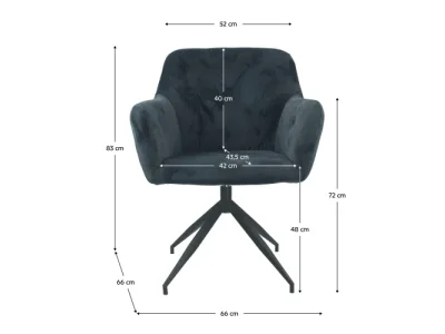 Detail produktu KONDELA Veleza New dizajnové otočné kreslo tmavosivá (Velvet) / čierna