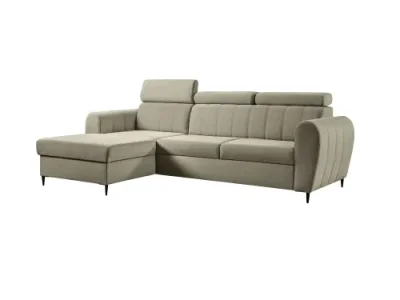 Detail produktu KONDELA Korio L L rohová sedačka s rozkladom a úložným priestorom béžová / čierna