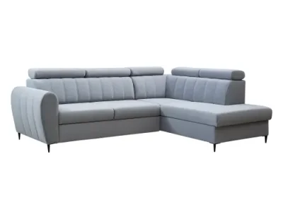 Detail produktu KONDELA Korio L P rohová sedačka s rozkladom a úložným priestorom svetlosivá / čierna