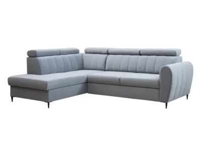 KONDELA Korio L L rohová sedačka s rozkladom a úložným priestorom svetlosivá / čierna