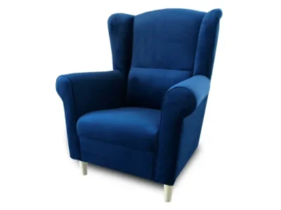 KONDELA Charlot kreslo (ušiak) modrá