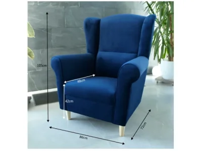 Detail produktu KONDELA Charlot kreslo (ušiak) modrá