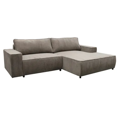 KONDELA Lafita Roh P rohová sedačka s rozkladom a úložným priestorom sivobéžová (taupe)