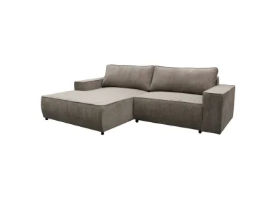 KONDELA Lafita Roh L rohová sedačka s rozkladom a úložným priestorom sivobéžová (taupe)