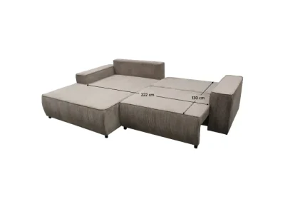 Detail produktu KONDELA Lafita Roh L rohová sedačka s rozkladom a úložným priestorom sivobéžová (taupe)