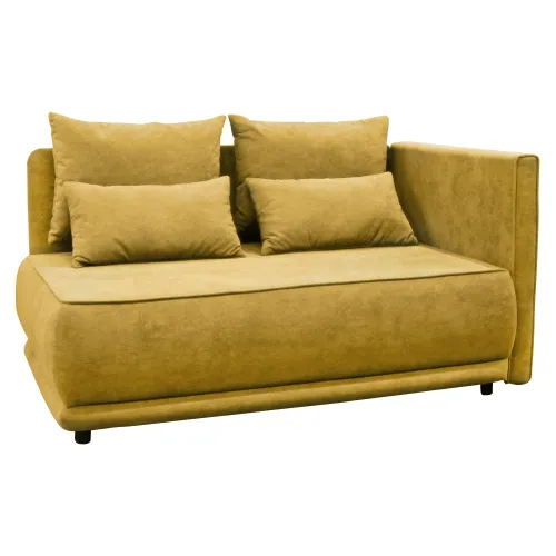 KONDELA Liami P rozkladacia pohovka s úložným priestorom horčicová