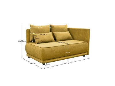 Detail produktu KONDELA Liami P rozkladacia pohovka s úložným priestorom horčicová