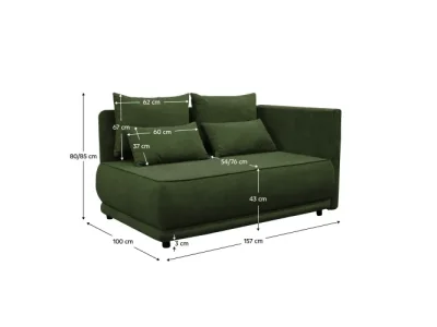 Detail produktu KONDELA Liami P rozkladacia pohovka s úložným priestorom zelená