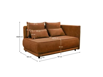 Detail produktu KONDELA Liami P rozkladacia pohovka s úložným priestorom terakota