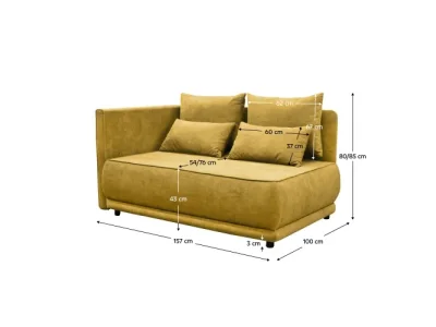 Detail produktu KONDELA Liami L rozkladacia pohovka s úložným priestorom horčicová