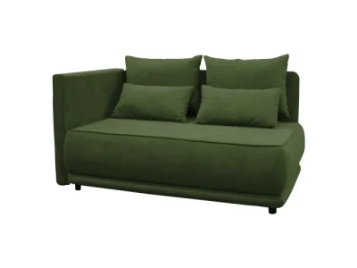 KONDELA Liami L rozkladacia pohovka s úložným priestorom zelená