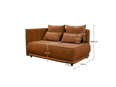 Detail produktu KONDELA Liami P rozkladacia pohovka s úložným priestorom terakota