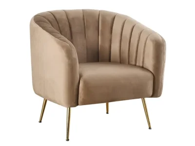 Detail produktu KONDELA Bagy dizajnové kreslo hnedá (Velvet) / zlatá