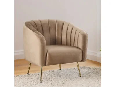 KONDELA Bagy dizajnové kreslo hnedá (Velvet) / zlatá