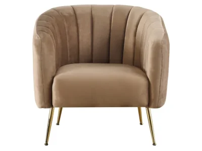 Detail produktu KONDELA Bagy dizajnové kreslo hnedá (Velvet) / zlatá