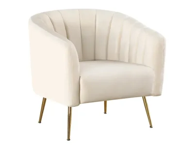 Detail produktu KONDELA Bagy dizajnové kreslo béžová (Velvet) / zlatá