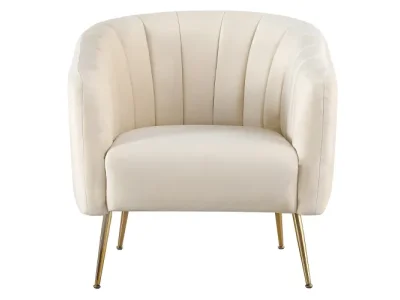 Detail produktu KONDELA Bagy dizajnové kreslo béžová (Velvet) / zlatá