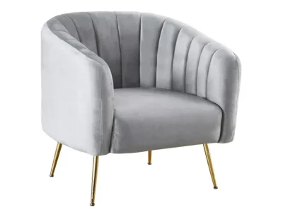 KONDELA Bagy dizajnové kreslo sivá (Velvet) / zlatá