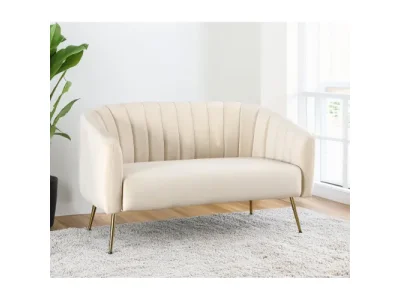 KONDELA Bagy dvojsedačka béžová (Velvet)