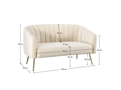 Detail produktu KONDELA Bagy dvojsedačka béžová (Velvet)
